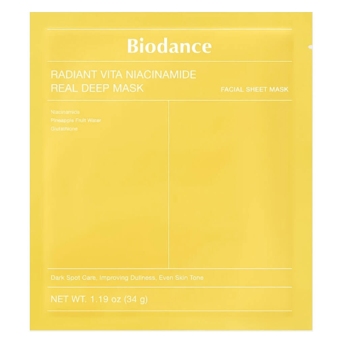 masque coréen visage biodance jaune pour apporter de l'éclat et glass skin