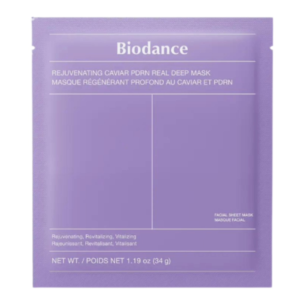 masque biodance mauve au PDRN et caviar