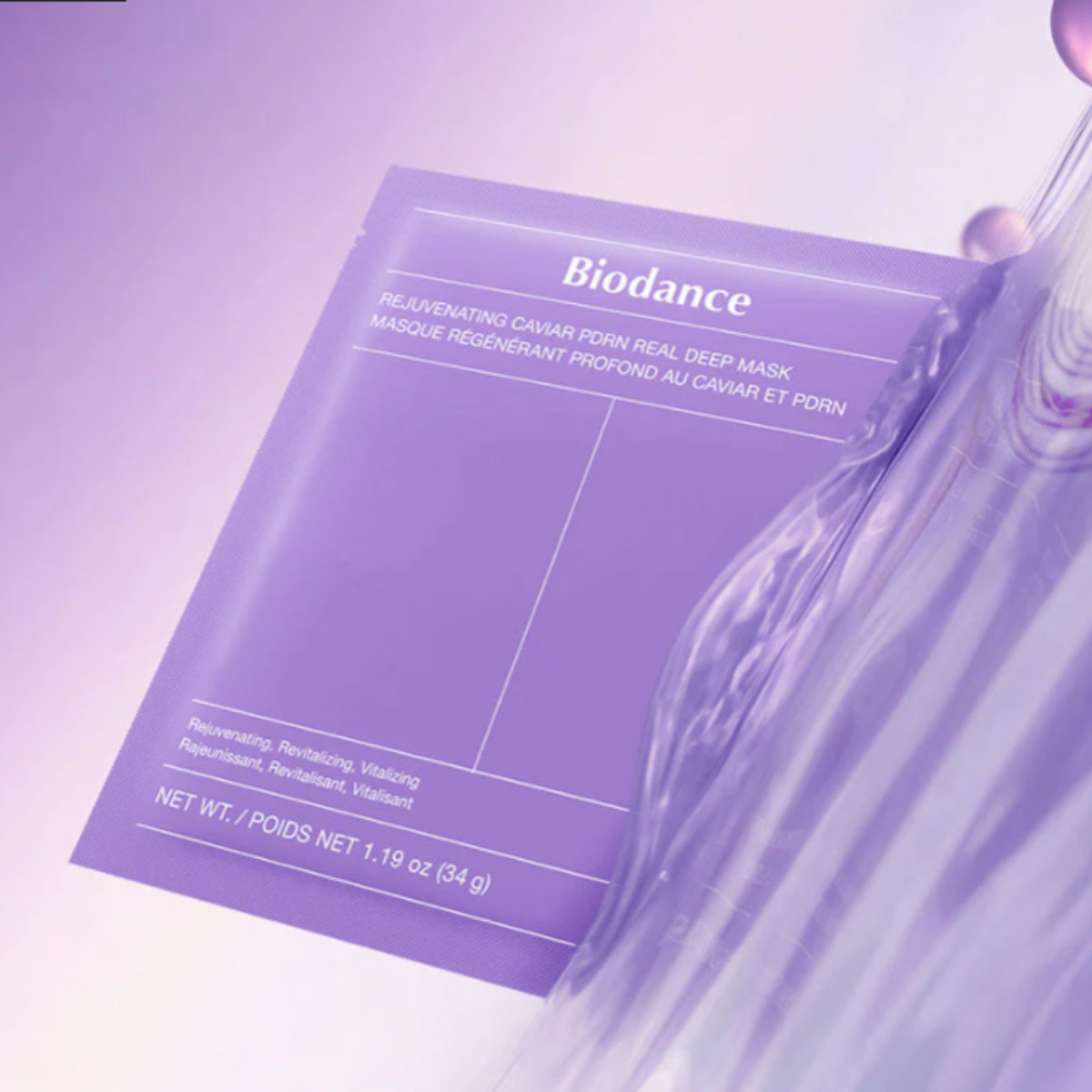 masque biodance mauve au PDRN et caviar